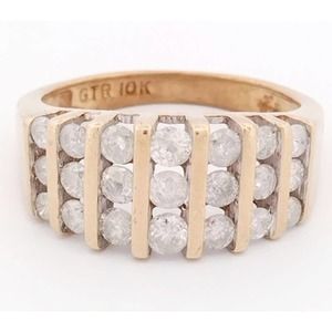 DIAMOND BAND REAL DIAMONDS 10K GOLD Size 6,7,8